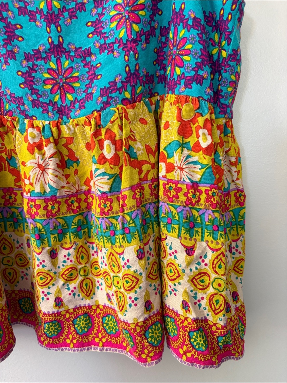 Natural Life Boho Flowy Patchwork Tank Top Medium Multicolor Floral - Picture 3 of 9